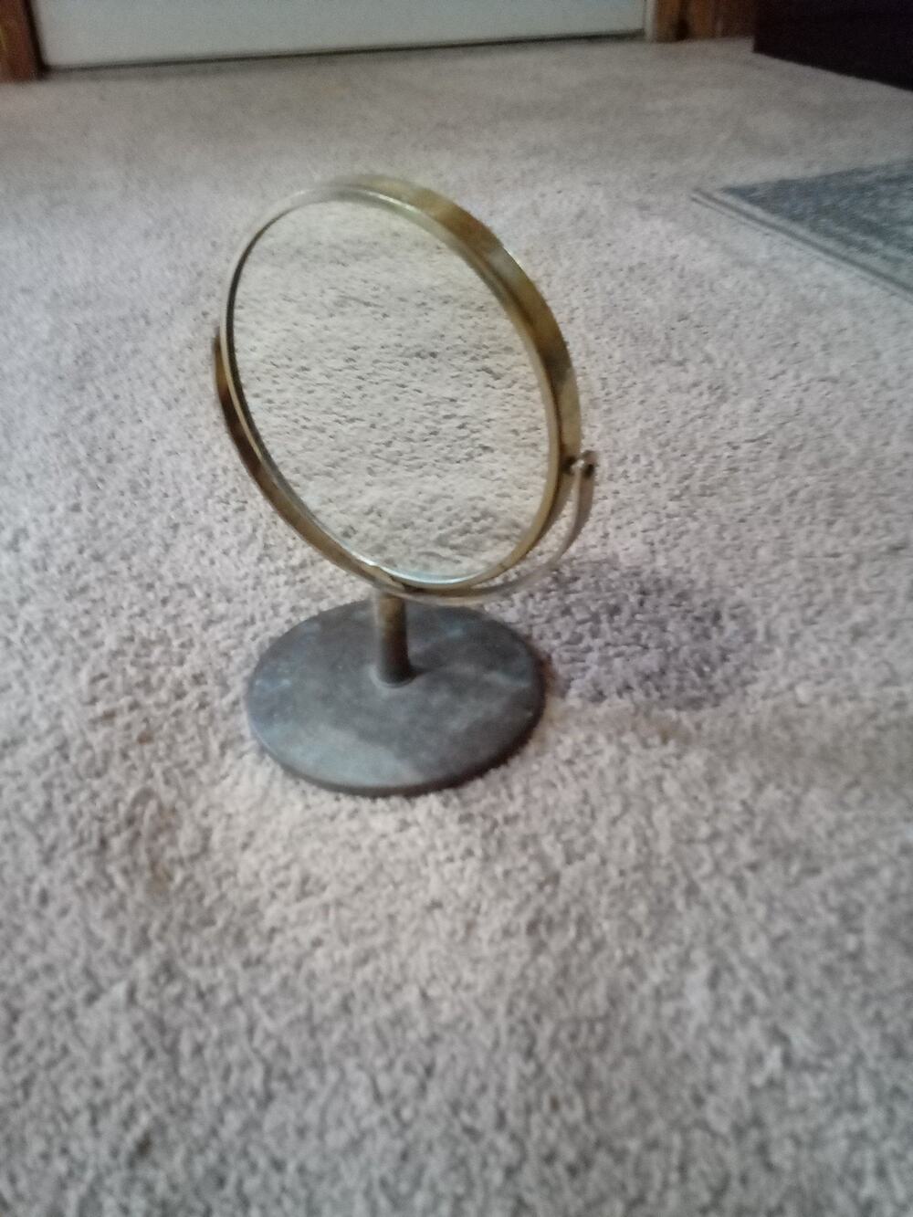 Vintage Brass Vanity Mirror Swivel 2 Sided
